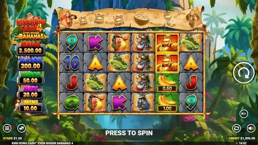 King Kong Cash Even Bigger Bananas 4 slot screenshot 1