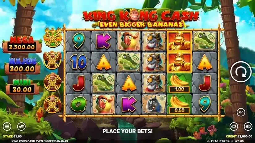 King Kong Cash Even Bigger Bananas slot screenshot 