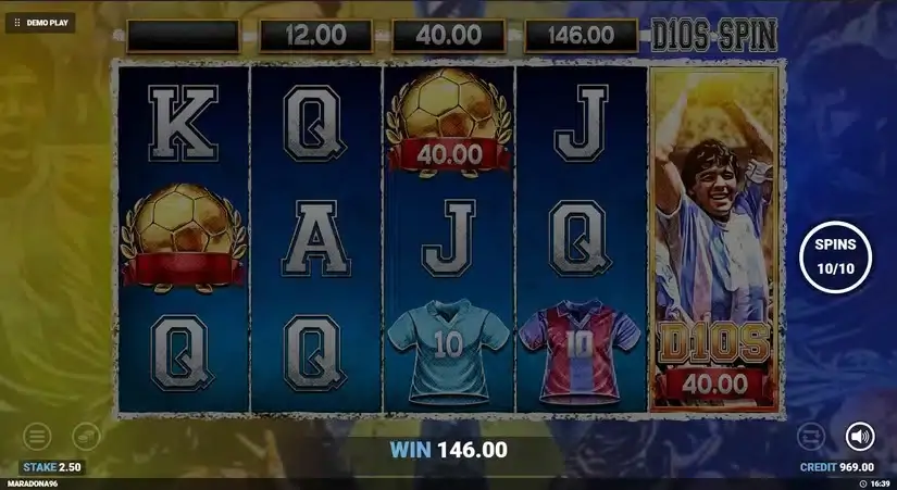 D10S Maradona slot screenshot 8