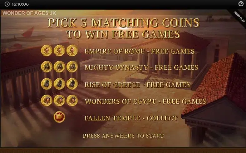 Wonder of Ages slot screenshot 3