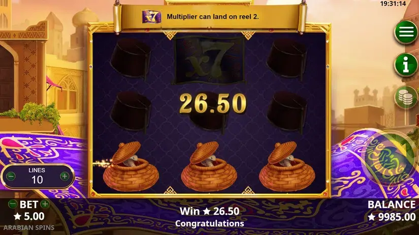 Arabian Spins slot screenshot 1