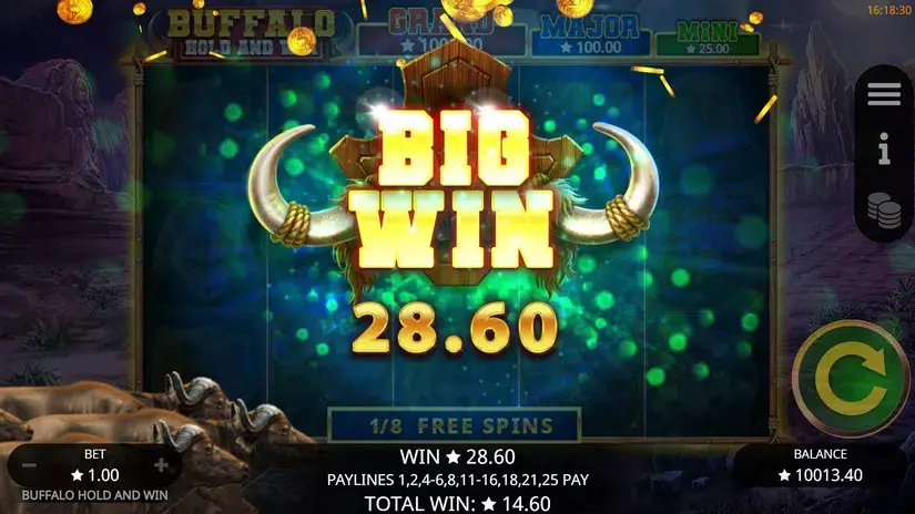 Buffalo Hold and Win slot screenshot 6