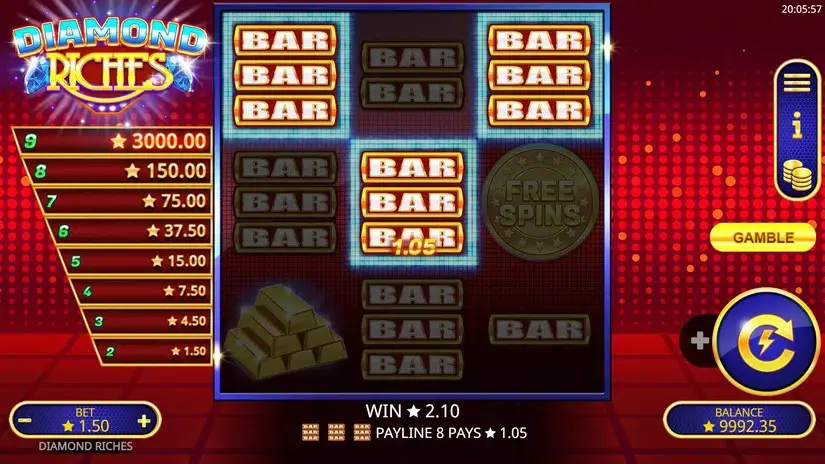 Diamond Riches slot screenshot 2