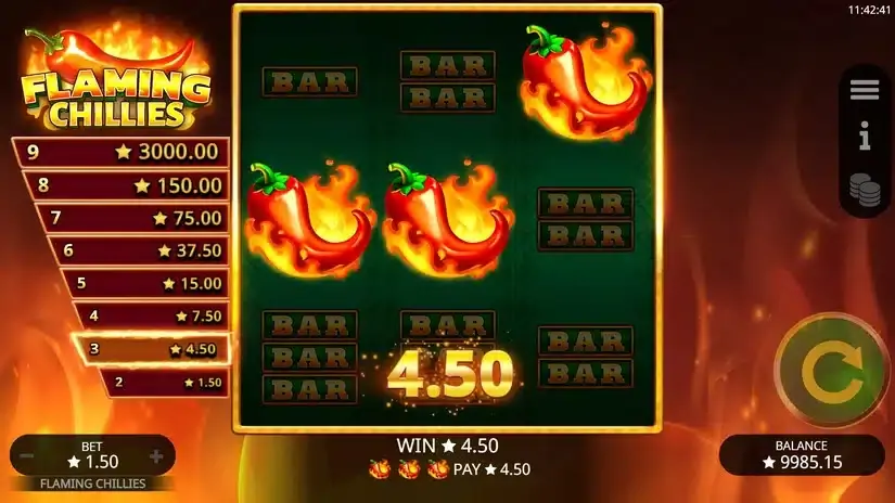 Flaming Chilies slot screenshot 3