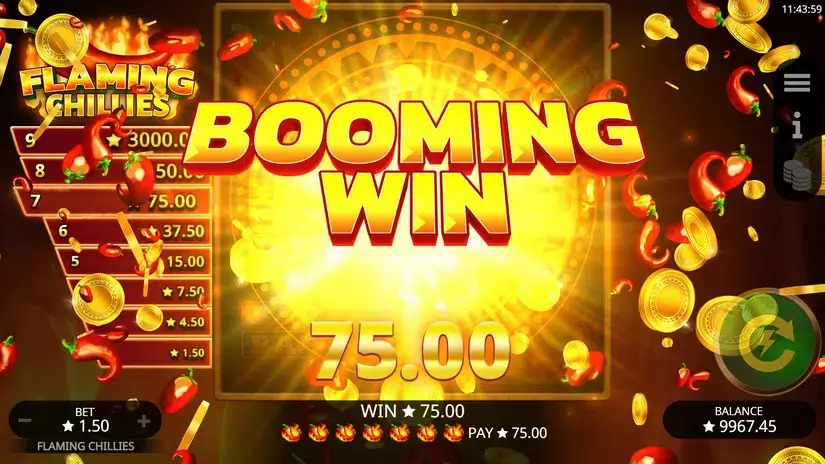 Flaming Chilies slot screenshot 5