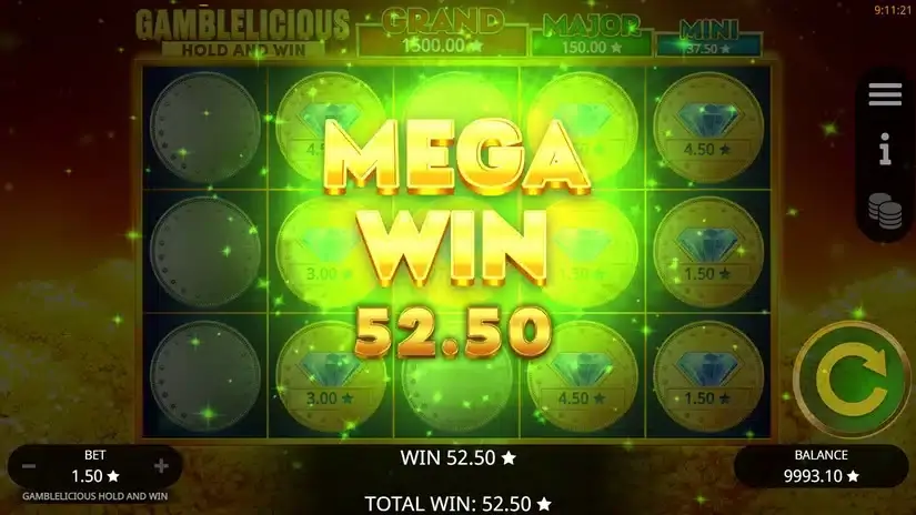 Gamblelicious Hold and Win slot screenshot 5