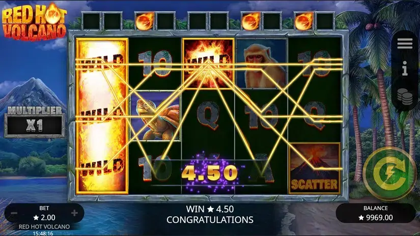 Red Hot Volcano slot screenshot 3