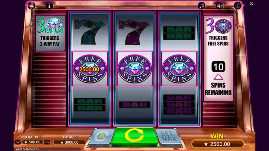 Wild Diamond 7x slot screenshot 1