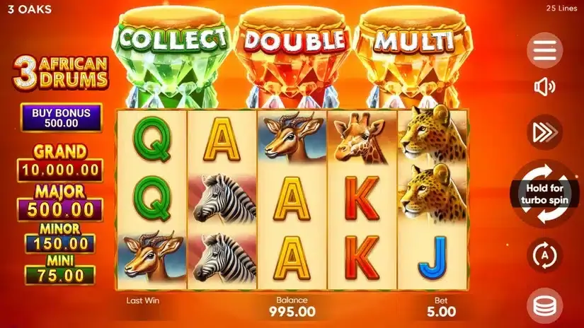 3 African Drums slot screenshot 