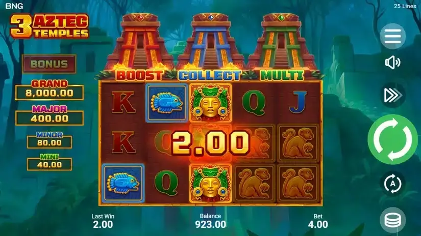 3 Aztec Temples slot screenshot 2