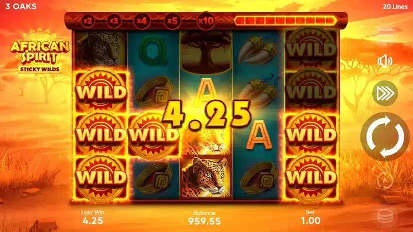 African Spirit Sticky Wilds slot screenshot 3