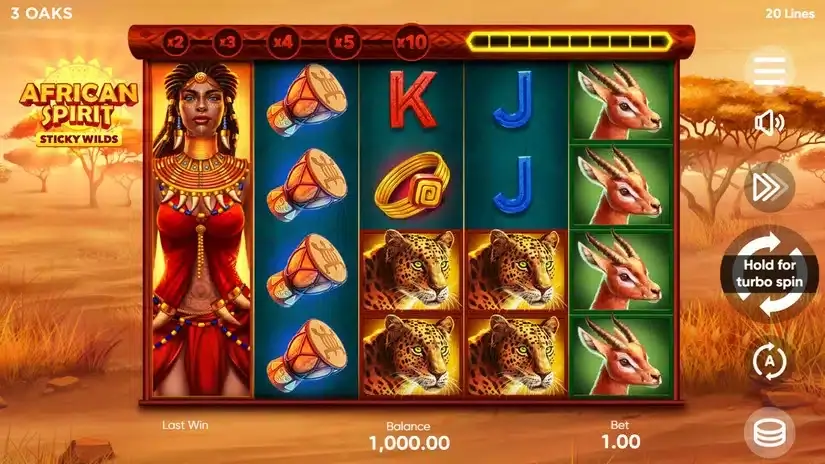 African Spirit Sticky Wilds slot screenshot 