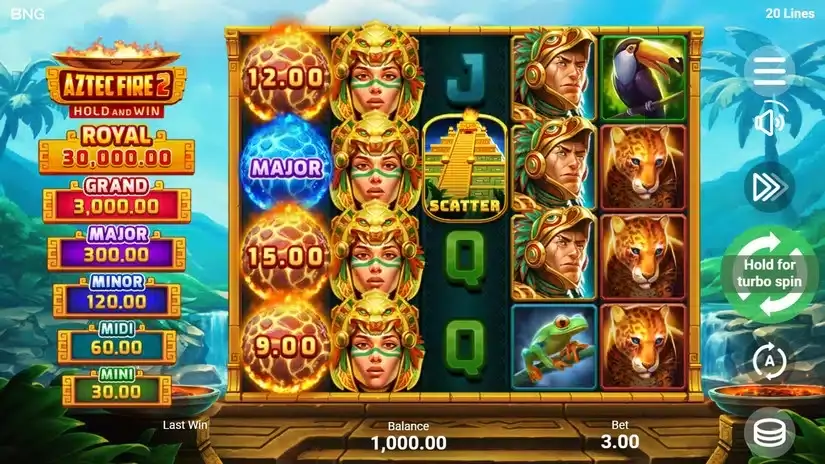 Aztec Fire 2 slot screenshot 1