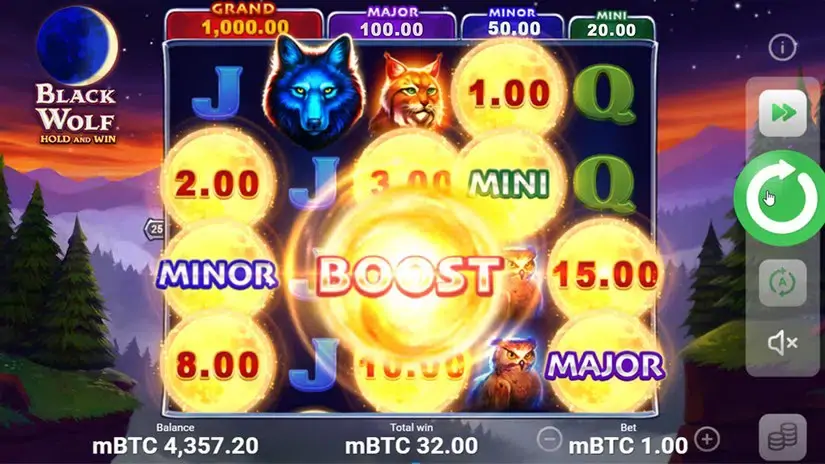 Black Wolf Hold and Win slot screenshot 2