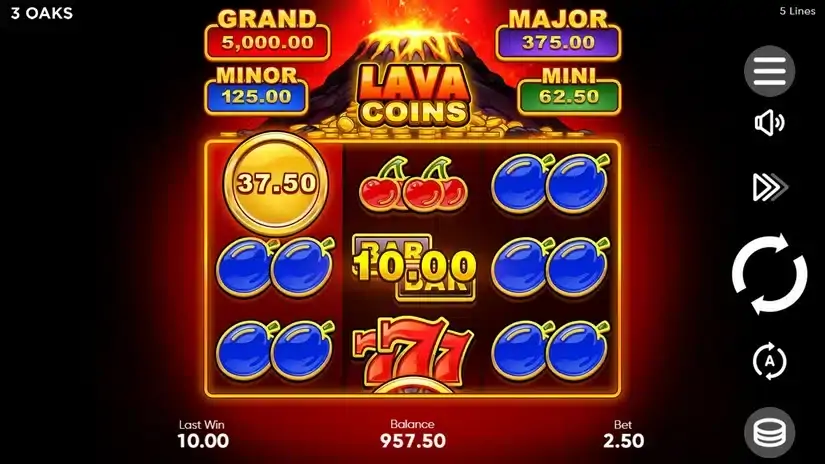 Lava Coins slot screenshot 3