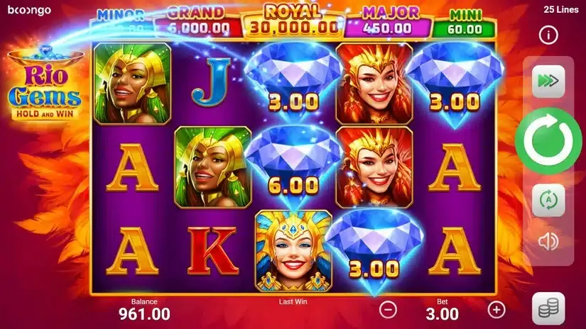 Rio Gems slot screenshot 3