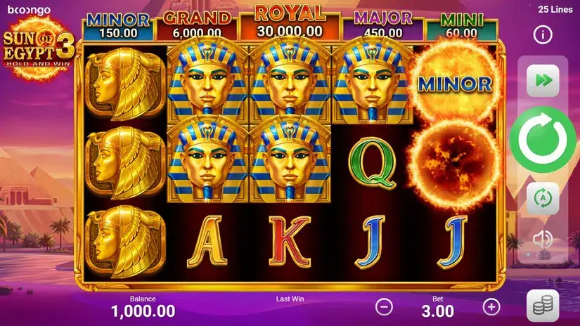 Sun of Egypt 3 slot screenshot 