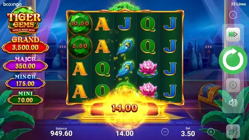 Tiger Gems slot screenshot 2