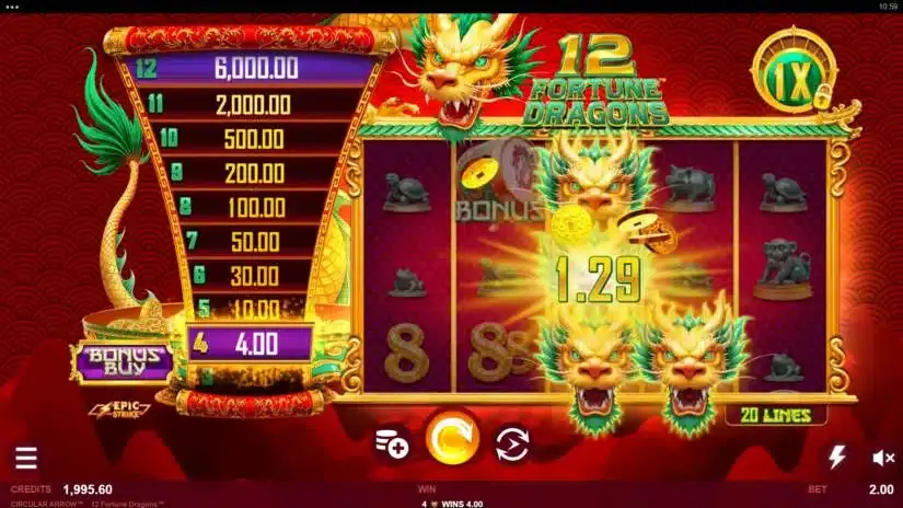 12 Fortune Dragons slot screenshot 3