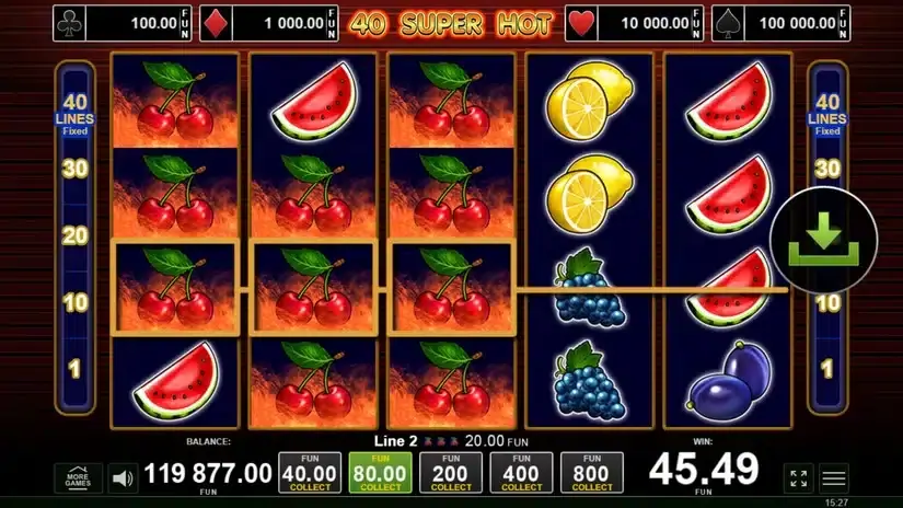 40 Super Hot slot screenshot 