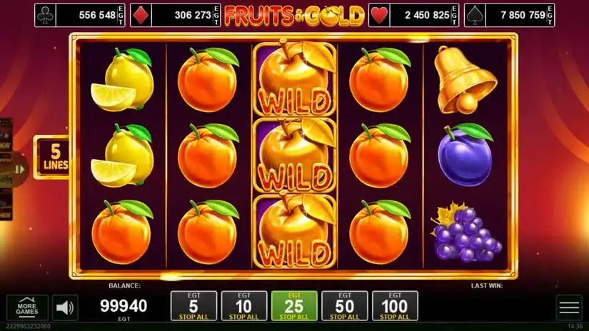 Fruits & Gold slot screenshot 2