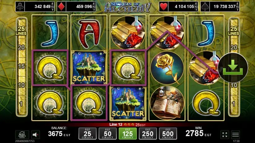 Secrets of Alchemy slot screenshot 