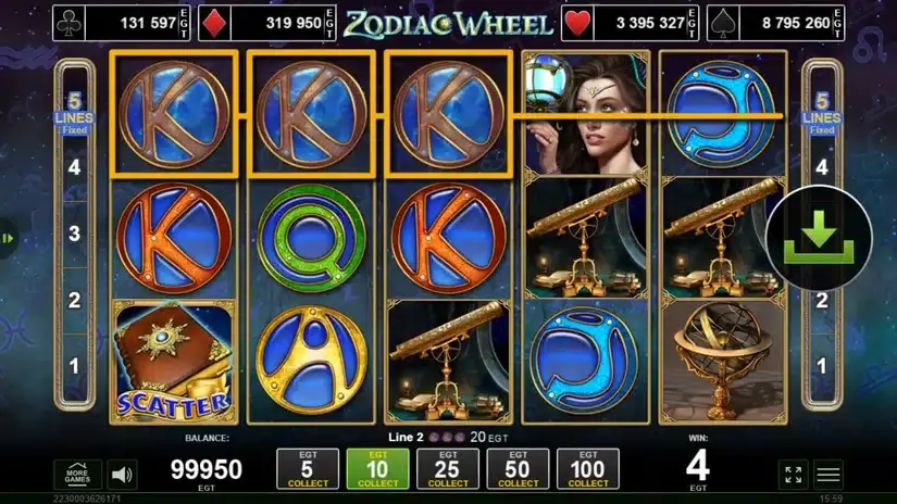 Zodiac Wheel slot screenshot 2