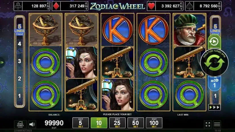 Zodiac Wheel slot screenshot