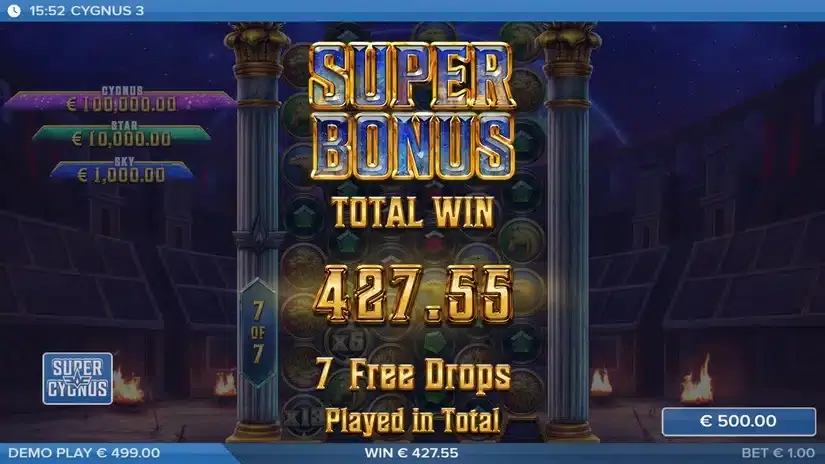 Cygnus 3 slot screenshot 