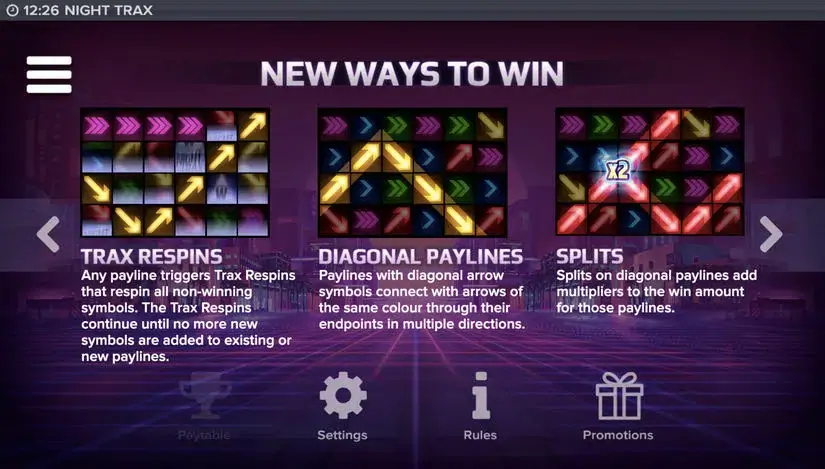 Night Trax slot screenshot 10