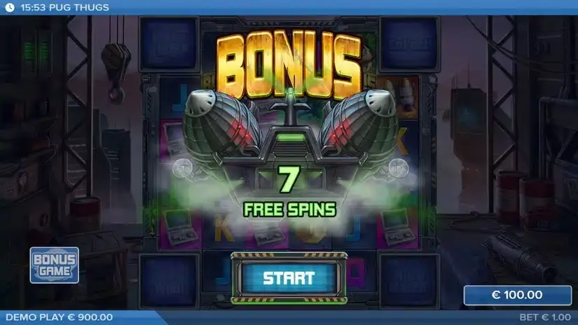 Pug Thugs of Nitropolis slot screenshot 3