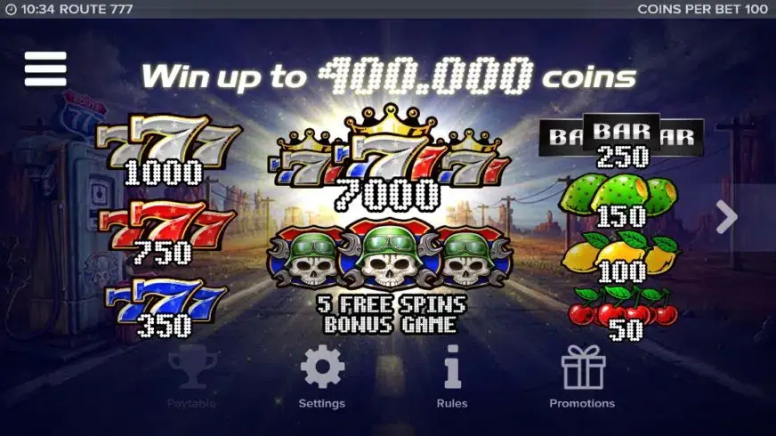 Route 777 slot screenshot 2