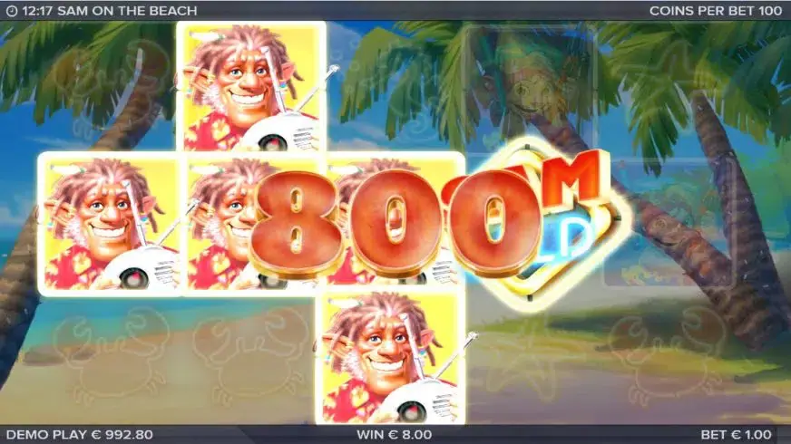 Sam on the Beach slot screenshot 2