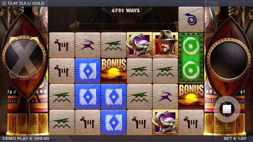Zulu Gold slot screenshot 2