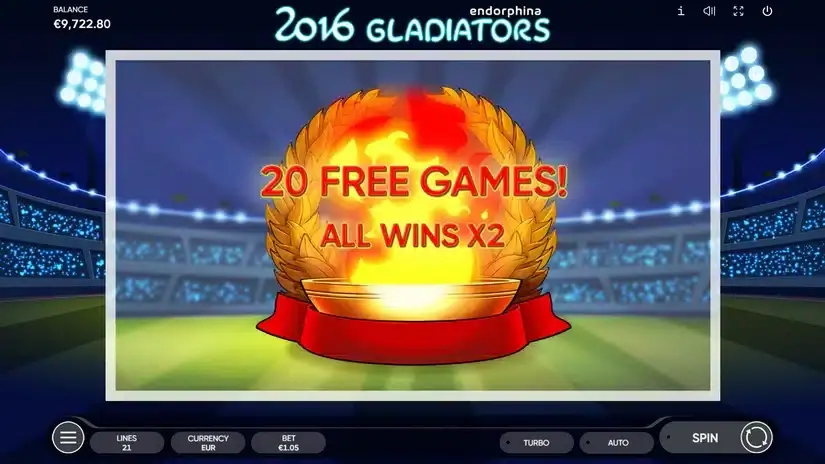 2016 Gladiators slot screenshot 3