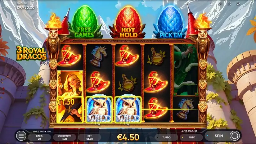 3 Royal Dracos slot screenshot 3