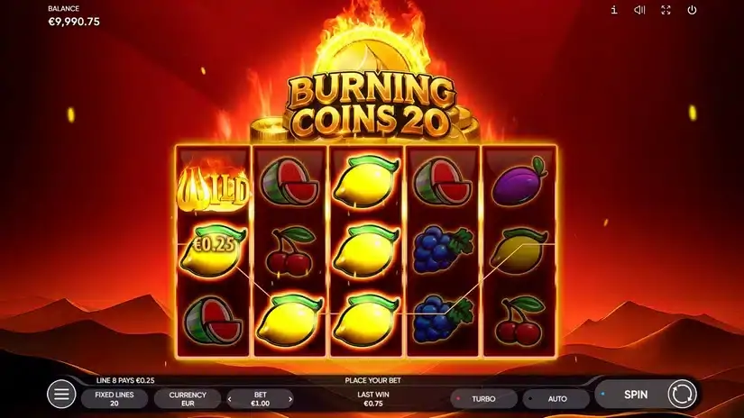 Burning Coins 20 slot screenshot 2