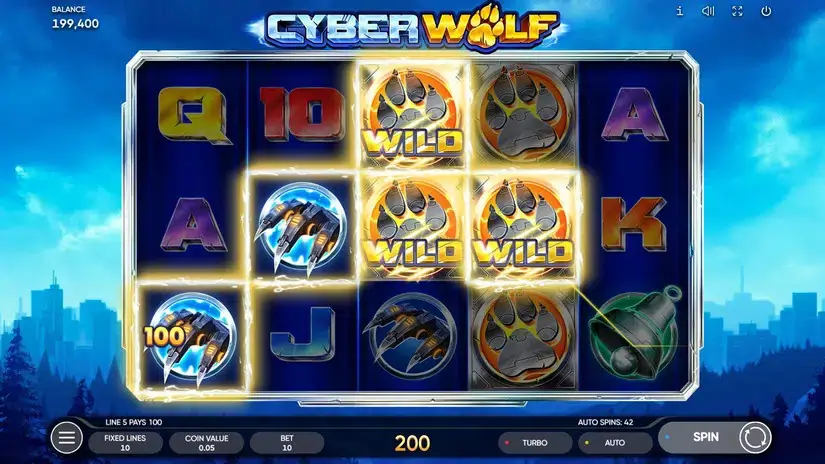 Cyber Wolf slot screenshot 4