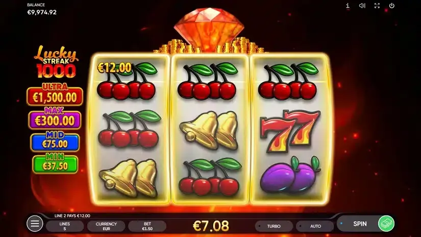 Lucky Streak 1000 slot screenshot 2