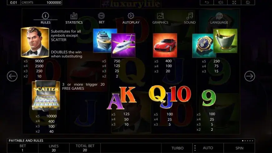 #Luxurylife slot screenshot 2