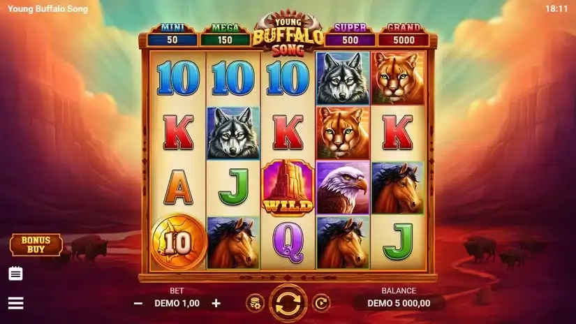 Young Buffalo Song slot screenshot 