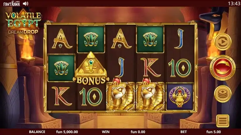 Volatile Egypt Dream Drop slot screenshot 