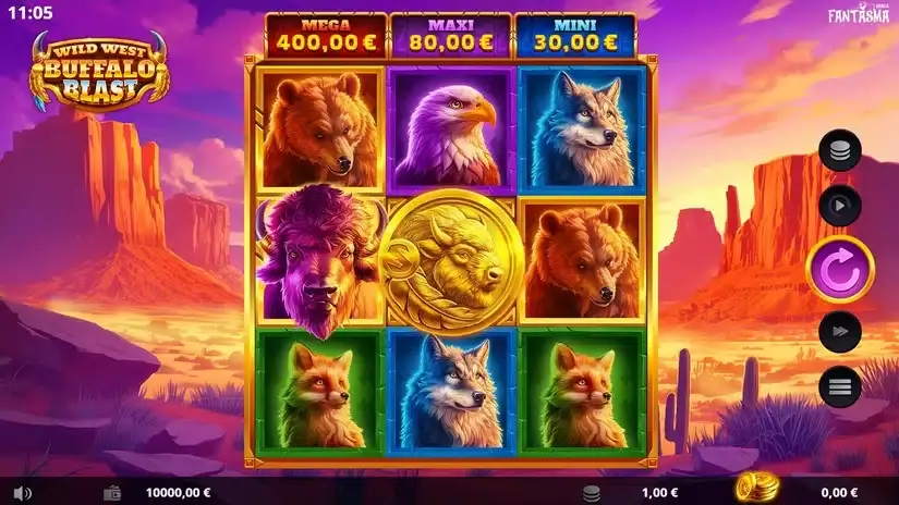 Wild West Buffalo Blast slot screenshot 1