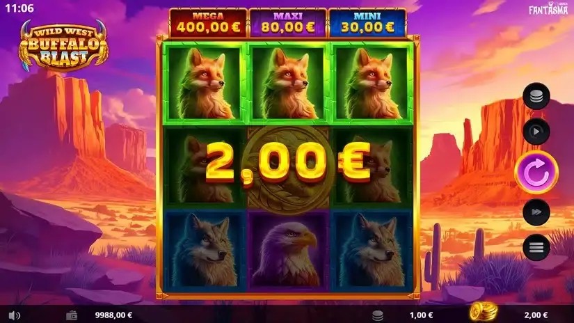 Wild West Buffalo Blast slot screenshot 3