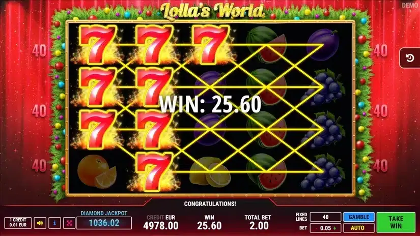 Lollas World Christmas slot screenshot 3