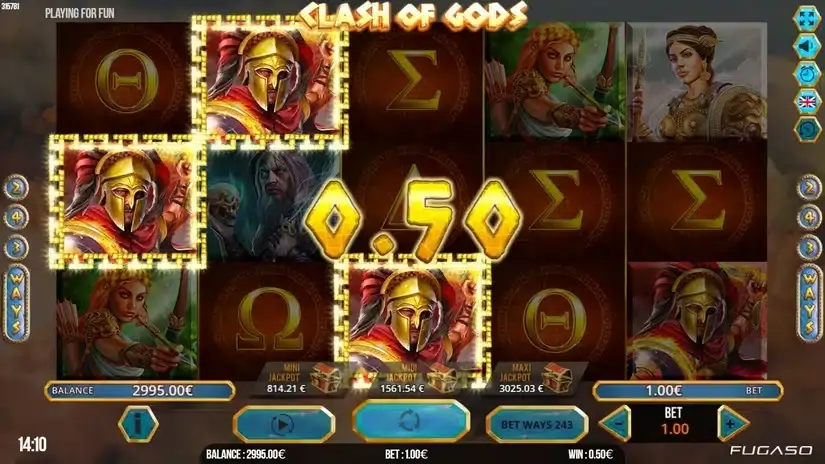 Clash of Gods slot screenshot 2