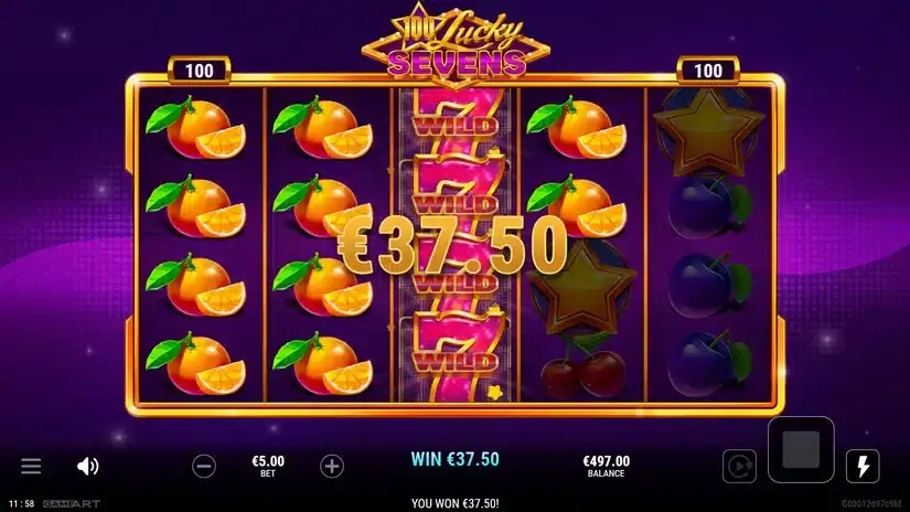 100 Lucky Sevens slot screenshot 2