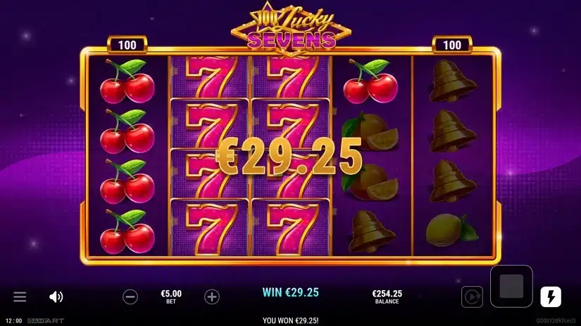 100 Lucky Sevens slot screenshot 