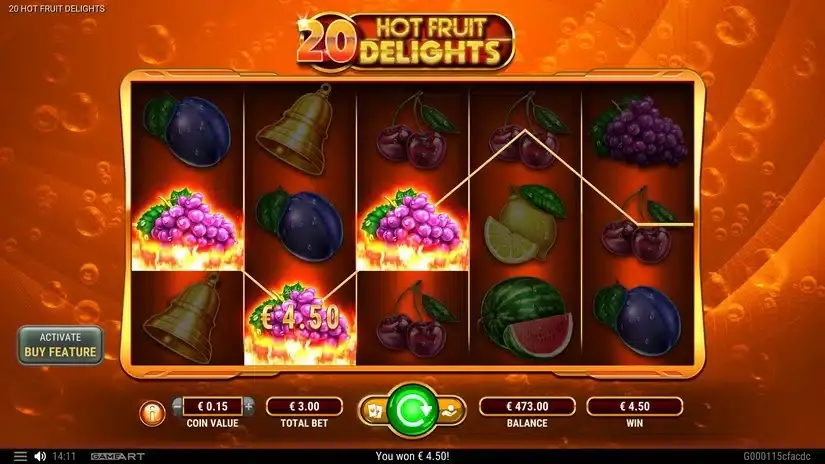 20 Hot Fruit Delights slot screenshot 2