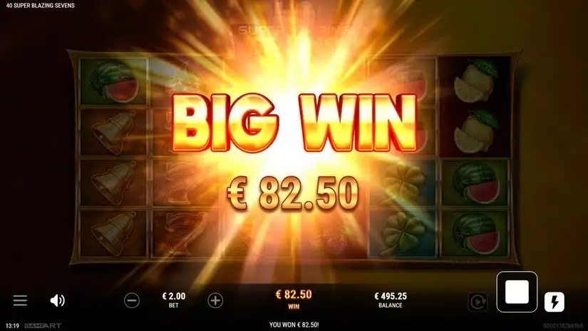 40 Super Blazing Sevens slot screenshot 